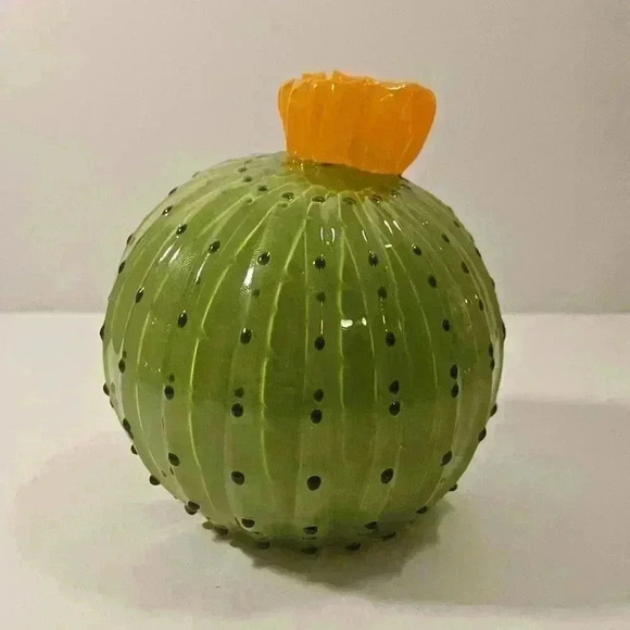 Handblown Glass Art Other - Handblown Glass Cacti - Cactus - Green and Orange - Pristine Condition!